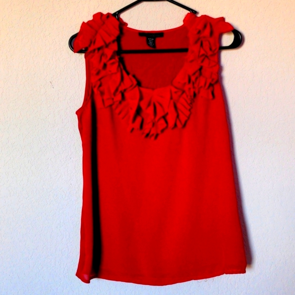 Kenneth Cole Ruffle Short Sleeve Top